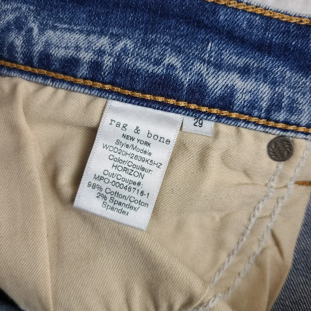Rag & Bone Jeans‎ Womens 29x27 Blue Nina High Rise Ankle Skinny Fray Distress *